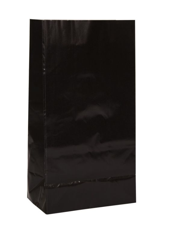 Black Paper Party Bags 12ct