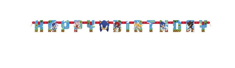 Sonic the Hedgehog "Happy Birthday" Jointed Banner 6.25 ft