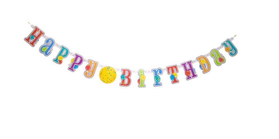 Happy Birthday Jumbo Jointed Banner with Number Stickers
