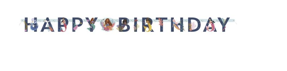 Disney The Little Mermaid "Happy Birthday" Jointed Banner