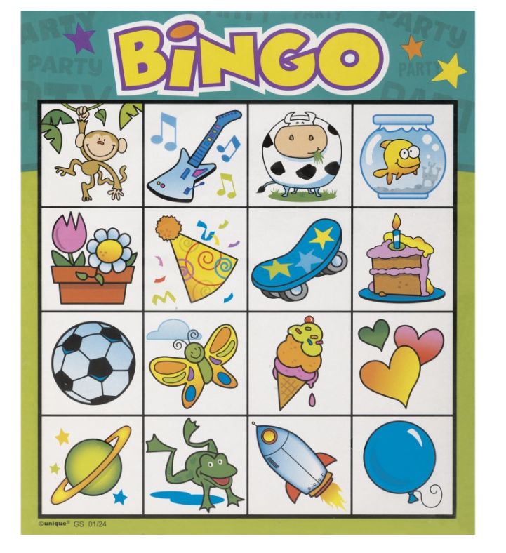 Party Bingo Game for 8