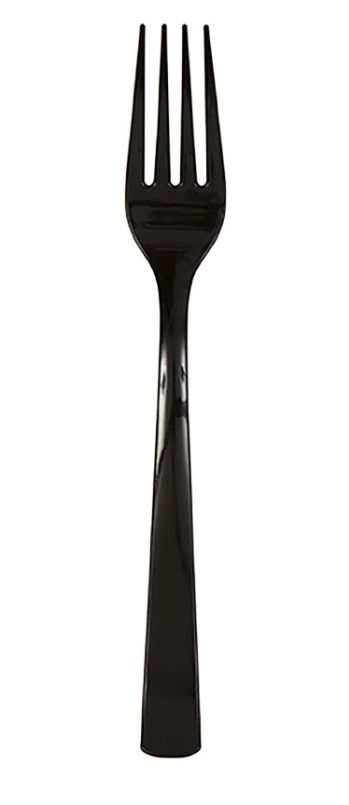 Midnight Black Solid Plastic Forks 18ct