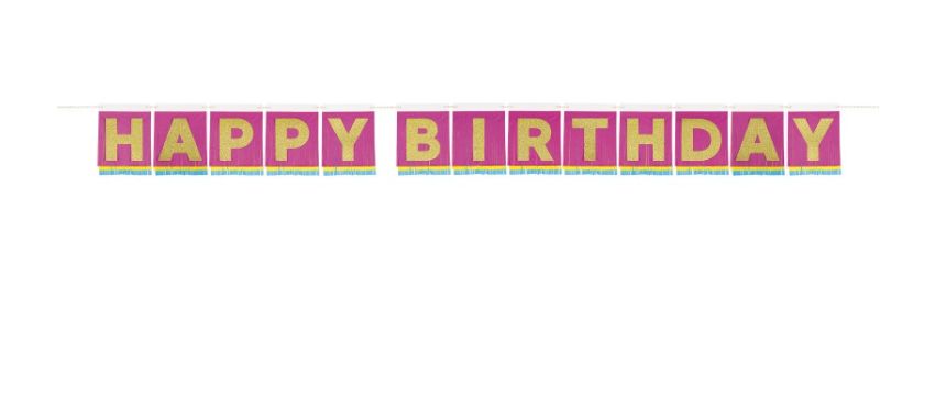 Tissue Fringed "Happy Birthday" Banner