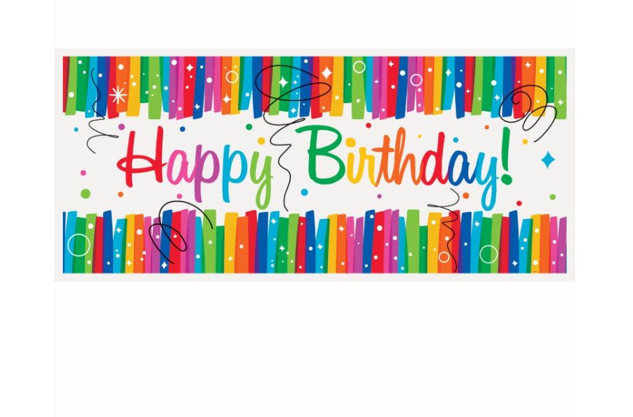 Rainbow Ribbons Birthday Wall Banner 60" x 27"