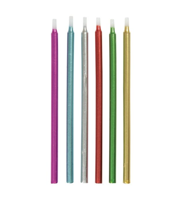 Metallic Birthday Candles 5" - Assorted 12ct
