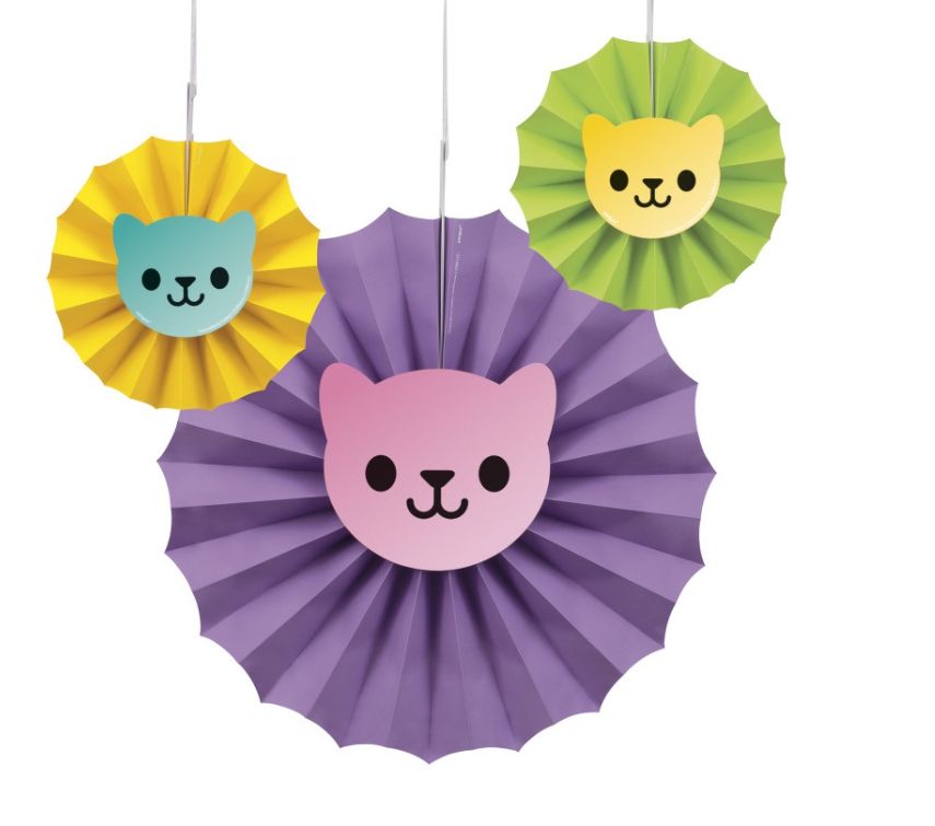 Gabby's Dollhouse Paper Fan Decorations Kit 3ct