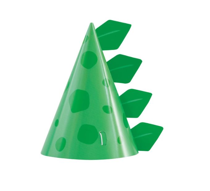 Blue &amp; Green Dinosaur Party Hats 8ct