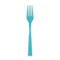 Terrific Teal Solid Plastic Forks 18ct