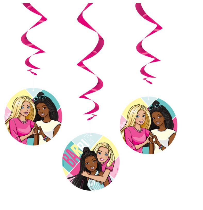 Barbie Hanging Swirl Decorations 26" 3ct
