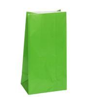 Green Paper Party Bags 12ct
