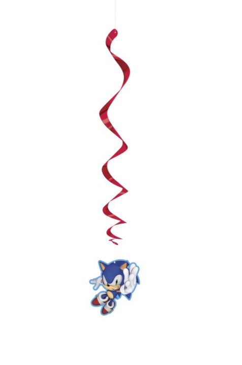 Sonic the Hedgehog Hanging Swirl Decorations 3ct