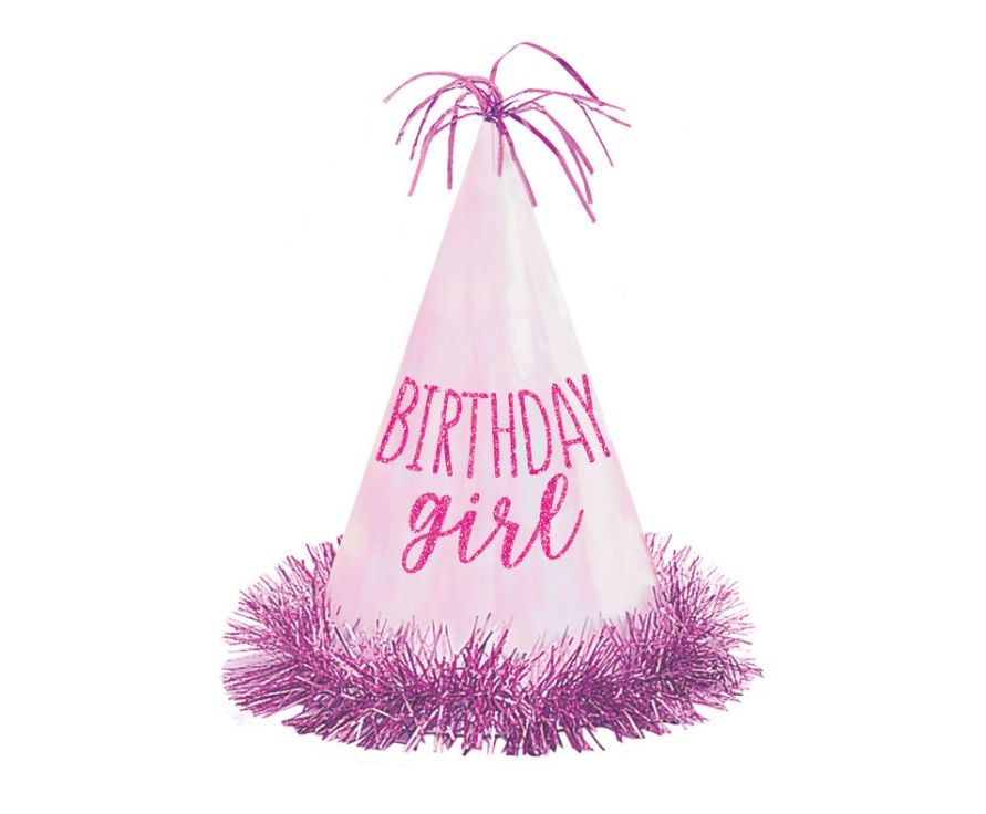 Birthday Girl Glitter Fringe Hat