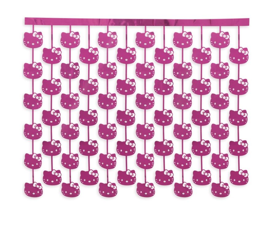 Hello Kitty and Friends Cutout Faces Pink Foil Fringe Photo Backdrop