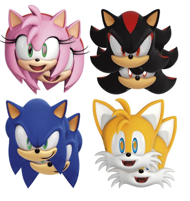 Sonic the Hedgehog Assorted Paper Party Masks 8ct
