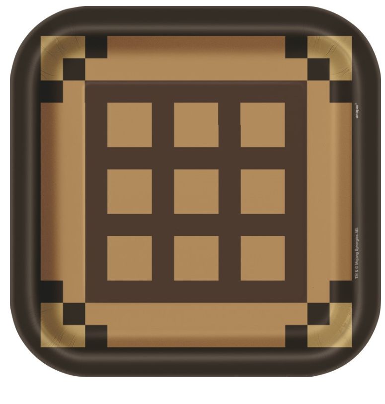 Minecraft Square 9" Dinner Plates 8ct