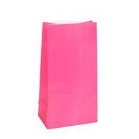 Hot Pink Paper Party Bags 12ct