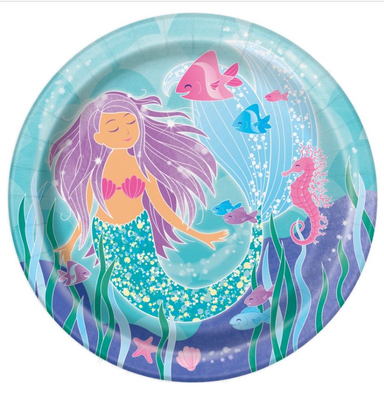 Mermaid Round 9" Dinner Plates 8ct