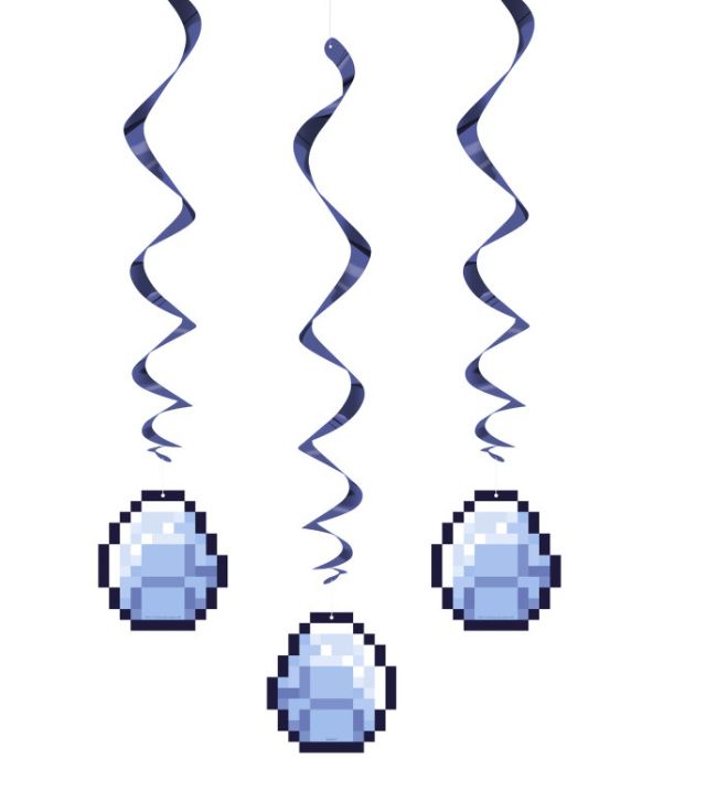 Minecraft Hanging Swirl Decorations 26" 3ct
