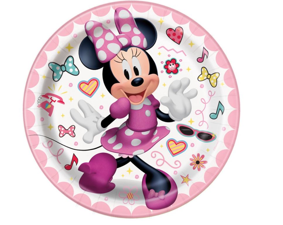 Disney Iconic Minnie Mouse Round 7" Dessert Plates 8ct