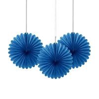 Royal Blue Solid 6" Tissue Paper Fans 3ct