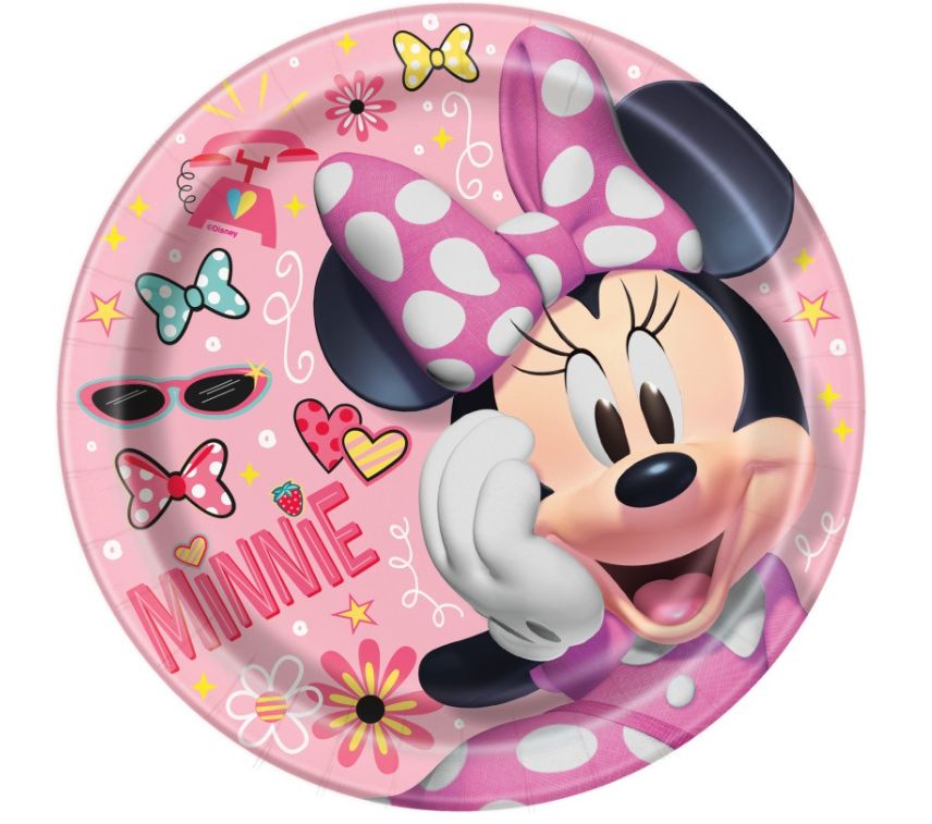 Disney Iconic Minnie Mouse Round 9" Dinner Plates 8ct
