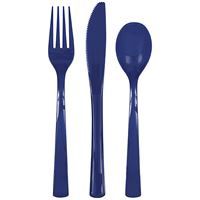 True Navy Solid Assorted Plastic Cutlery 18ct