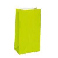 Lime Green Paper Party Bags 12ct