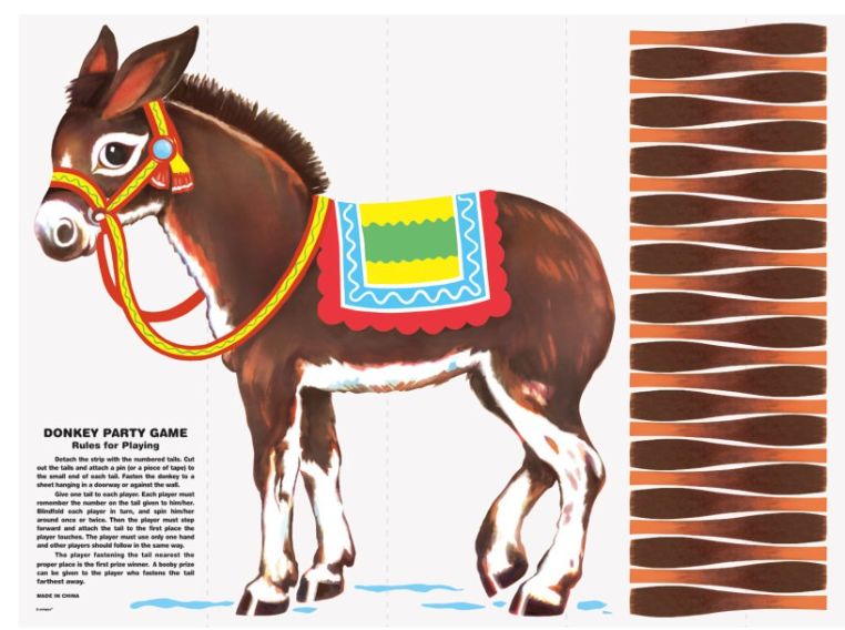 Pin the Tail on the Donkey Party Game