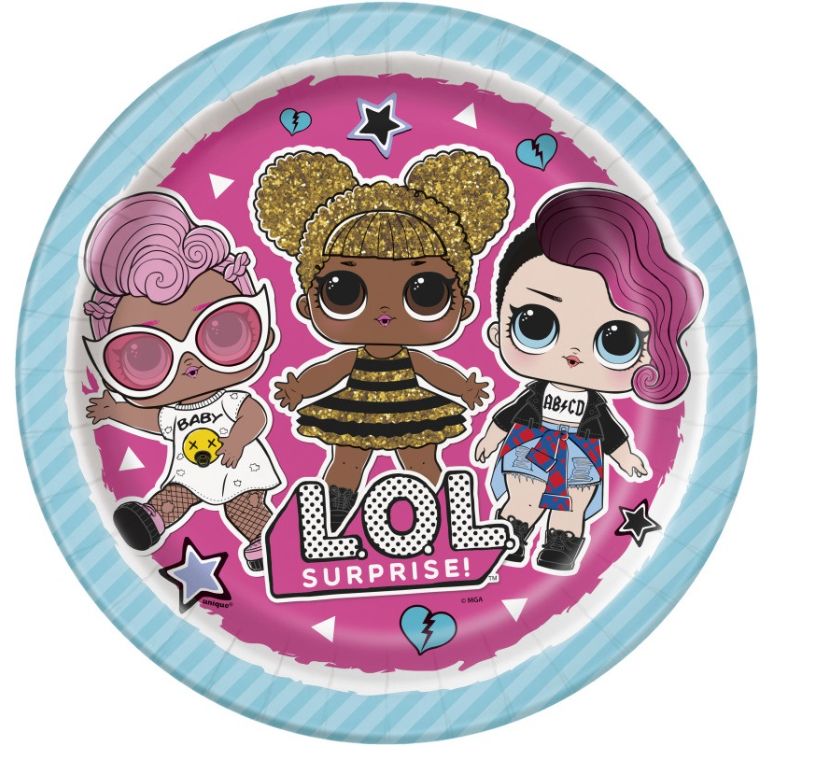 LOL Surprise Round 9" Dinner Plates 8ct