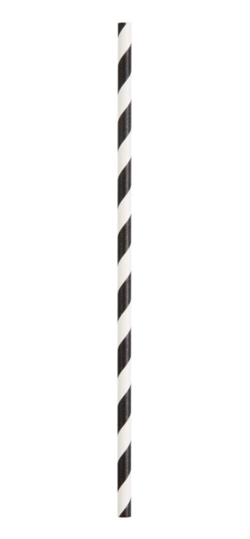 Black Striped Paper Straws 10ct