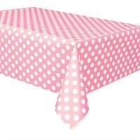 Lovely Pink Dots Rectangular Plastic Table Cover 54" x 108"