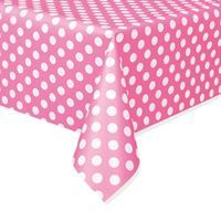 Hot Pink Dots Rectangular Plastic Table Cover 54" x 108"