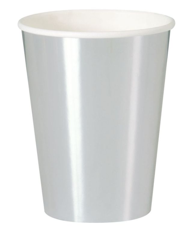 Silver Foil 14.5oz Paper Cups 8ct - Foil Board