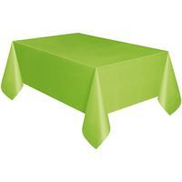 Lime Green Solid Rectangular Plastic Table Cover 54" x 108" - Short Fold