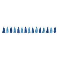 Royal and Light Blue Tissue Tassel Garland 9 ft