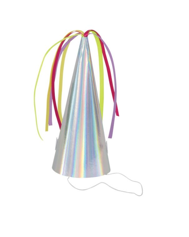 Unicorn Horn Iridescent Foil Party Hats 8ct