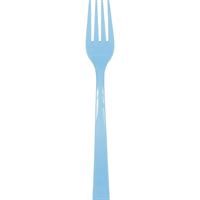 Powder Blue Solid Plastic Forks 18ct