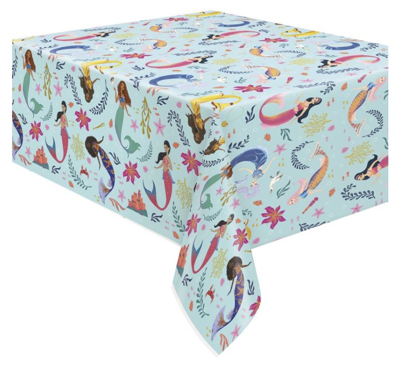 Disney The Little Mermaid Rectangular Plastic Table Cover 54" x 84"