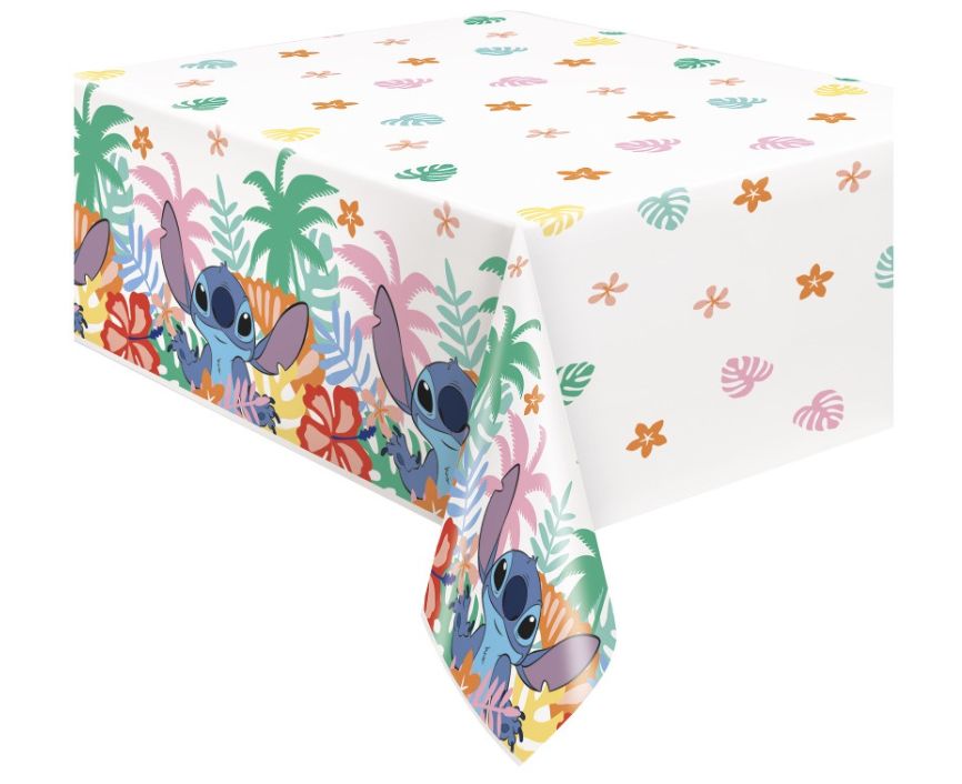 Disney Stitch Rectangular Plastic Table Cover 54" x 84" - Short Fold