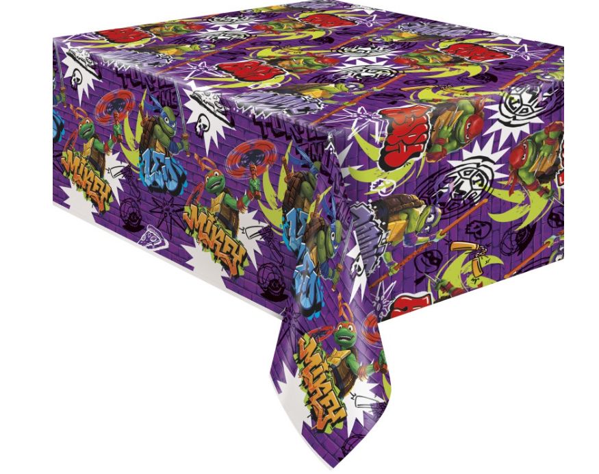 TMNT Mutant Mayhem Rectangular Plastic Table Cover 54" x 84"