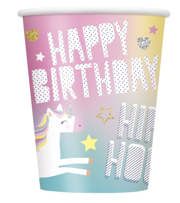 Unicorn 9oz Paper Cups 8ct