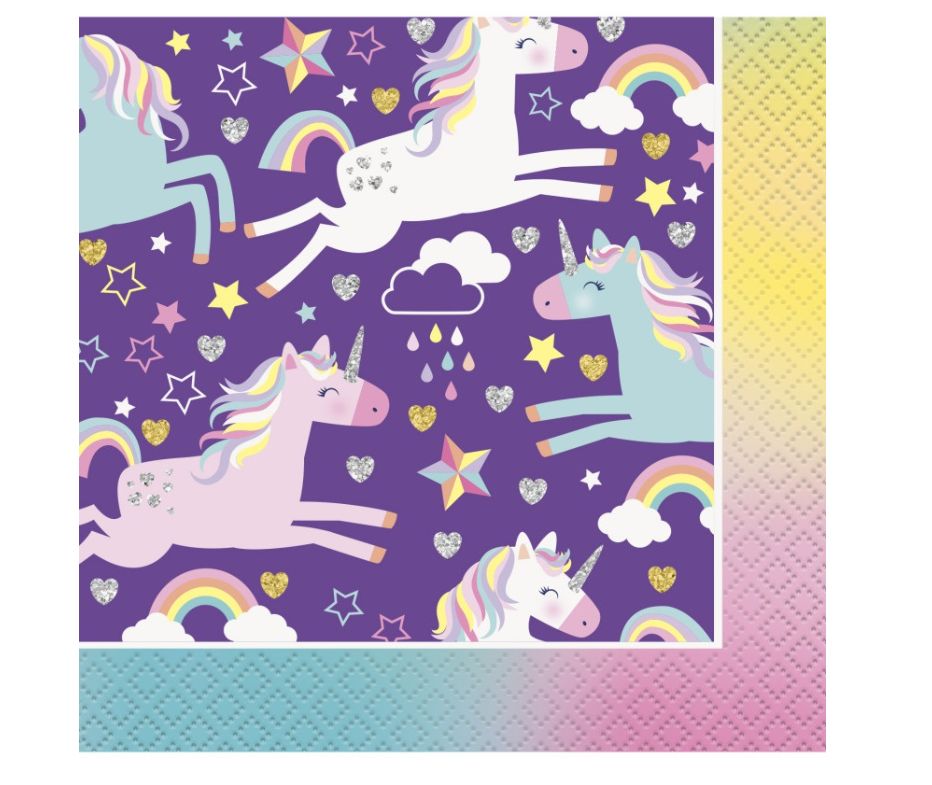 Unicorn Beverage Napkins 16ct