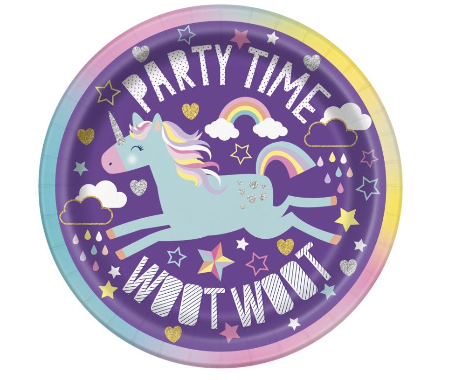 Unicorn Round 7" Dessert Plates 8ct