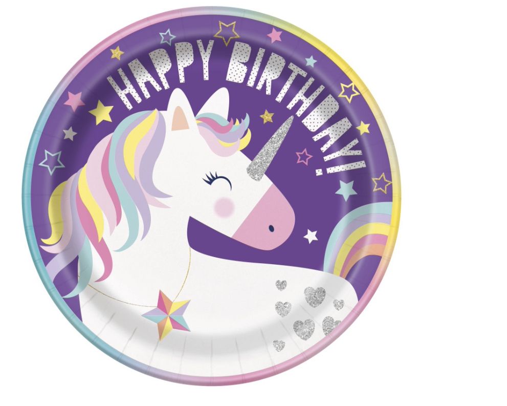 Unicorn Round 9" Dinner Plates 8ct