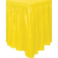 Sunshine Yellow Solid Plastic Table Skirt 29" x 21 ft