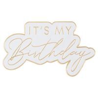 Enamel "Happy Birthday" Pin with Foil Stamping