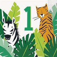 Animal Safari 1st Birthday Luncheon Napkins 16ct