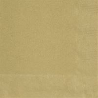 Gold Solid Beverage Napkins 40ct