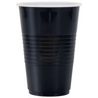 Midnight Black Solid 16oz Plastic Party Cups 50ct