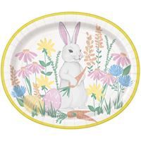 Flowery Easter Oval 12" Plates 8ct